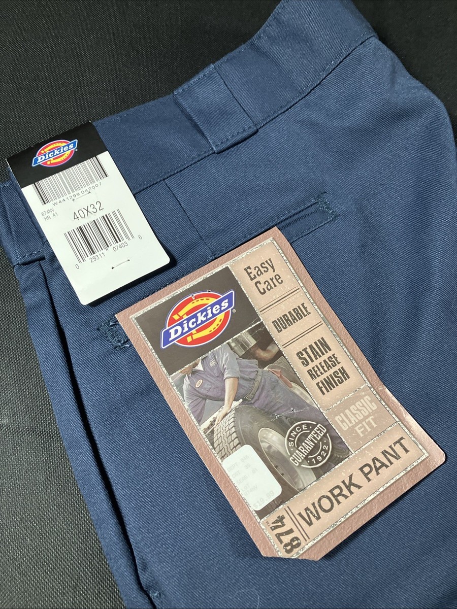 Mens Dickies Original Fit 874 Work Pants 40x32 Navy Blue Uniform