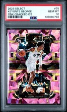 2023 Panini Select Pink Cracked Ice Prizm #75 Keyonte George RC Rookie/99 PSA 10