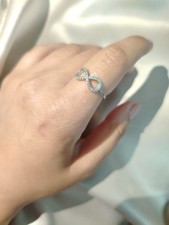 925 Sterling Silver Infinity Ring Size 7 with...
