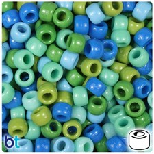 BeadTin Blueberry Opaque Mix 9mm Barrel Pony Beads 500pcs 