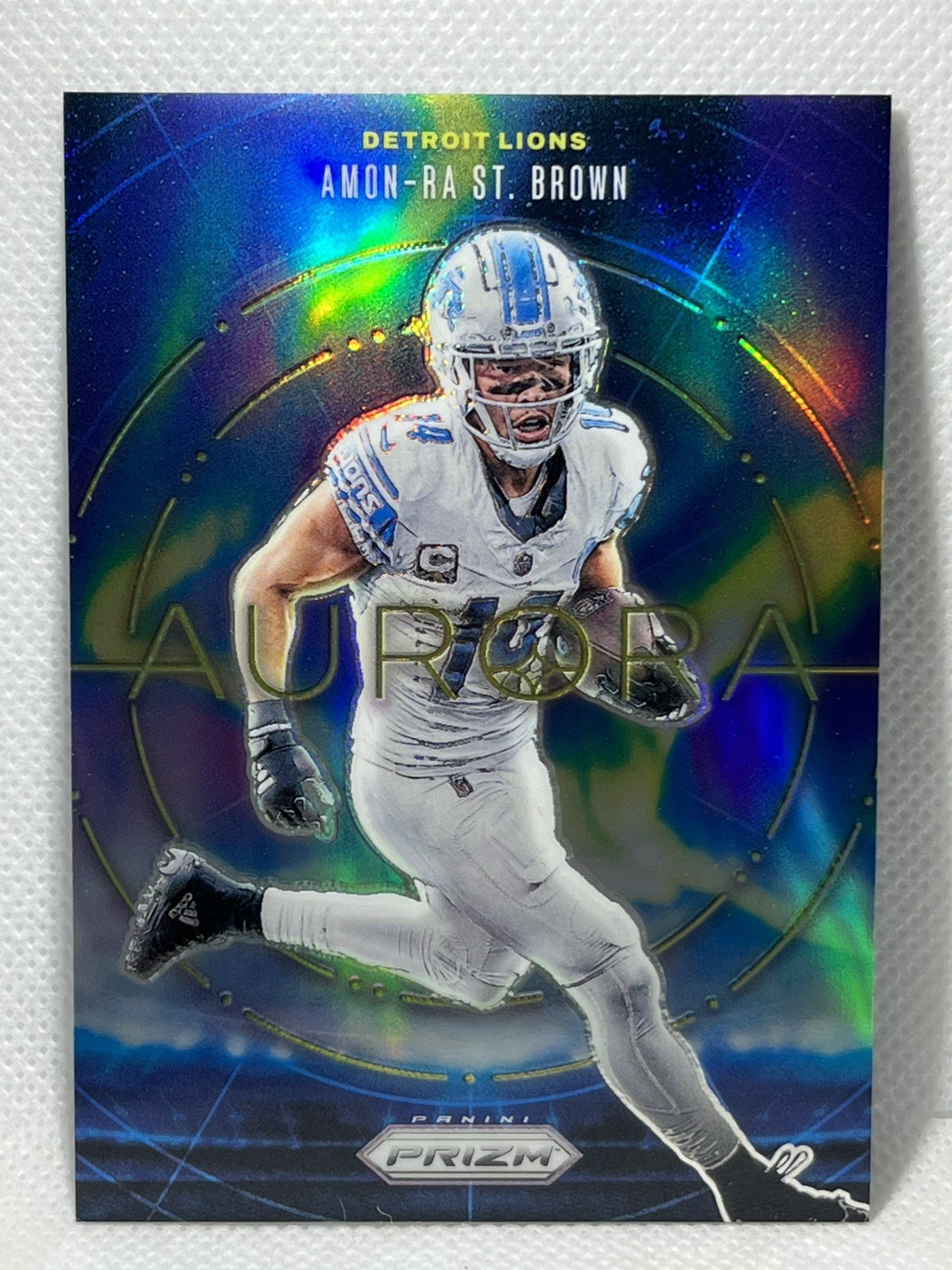 Amon-Ra St. Brown 2024 Panini Prizm Aurora *Case Hit* Detroit Lions!