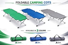 Foldable Camping Sleeping Bed Heavy Duty Steel Portable Camp Bed Outdoor Travel