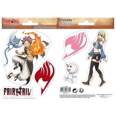 Fairy Tail   Aufkleber   16 x 11 cm/ 2 Bögen   Natsu & Lucy X5   Abystyle