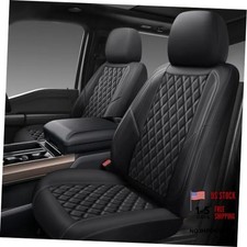 Premium Leather Car Seat Covers Front Driver and Passanger 2 seats Black
