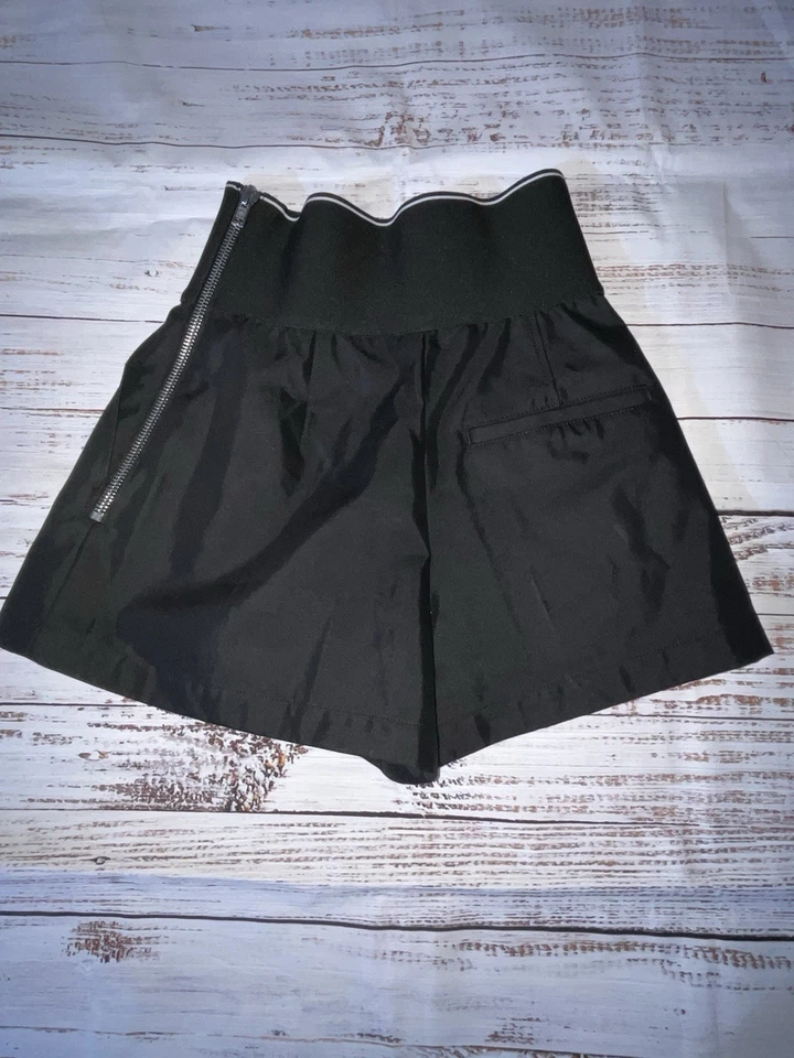 Shorts social safári cintura alta Alexander Wang logotipo sarja preta tamanho 2 (100) - Imagem 4 de 4