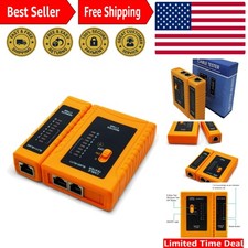 Compact RJ45 Network Cable Tester - Reliable UTP Wire Tool, Battery-Powered