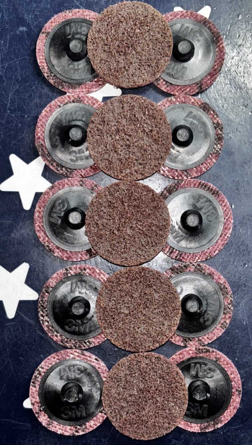 3M 1-1/2” Scotch-Brite ROLOC Grade A Medium  54109  AL Disc TR    15 Wheels