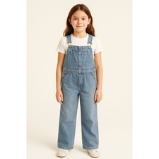 Vintage 90s GAP Girls Denim Overalls Size M Wide Leg Adjustable Free Shipping