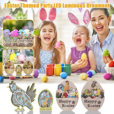 Light Up Easter Bunny Egg Decorations, Happy Easter Rabbit Egg Figurines τк F4Y4