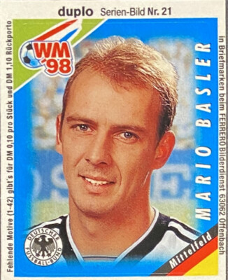 Sticker duplo WM1998  Mario Basler Nr. 21  (SB1-18-21)