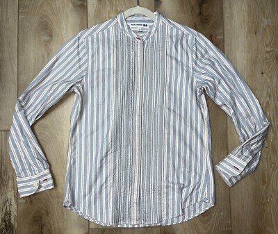 Ines De La Fressange X Uniqlo Shirt Women Striped Button Down Blue Size XS 