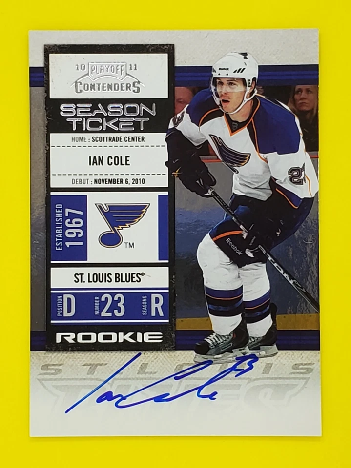 2010-11 Panini Contenders Rookie Ticket Autograph #161 Ian Cole - Image 3 of 3