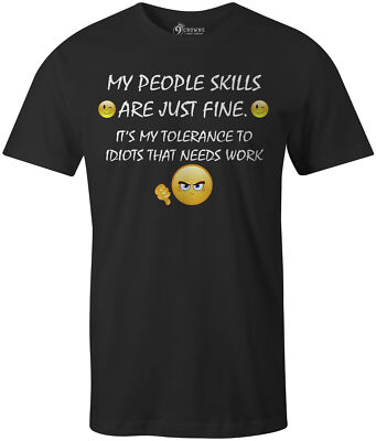 9 Crowns Tees Men's People Skills Funny Sarcastic T-Shirt