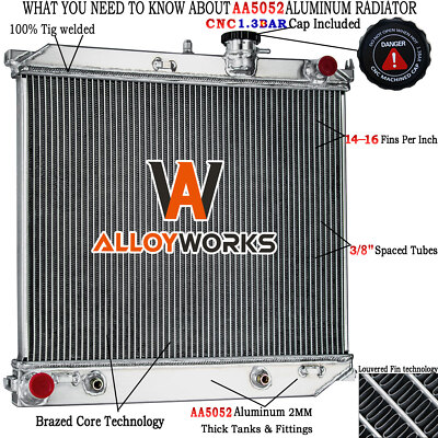 Aluminum 4 Row Radiator for 2004-2012 Chevy Colorado/GMC Canyon 2.8 2.9 3.5 3.7