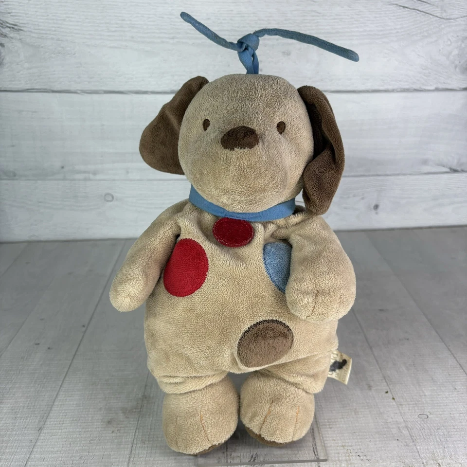 Carters Child Of Mine CACHORRO Perro Bronceado con Manchas Musical Colgante Cuna Tirar Juguete Peluche Foto 2 de 4