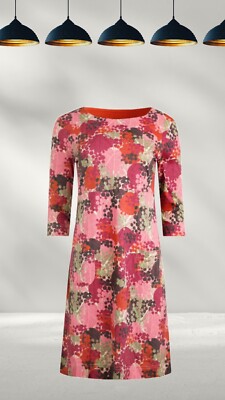 Ex Weird Fish Womens ¾ Sleeve Starshine Jersey Dress In Dusty Rose A Bit Defect