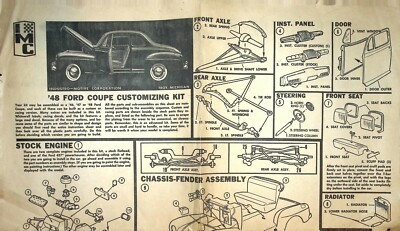 Vintage IMC 1948 Ford Coupe Customizing Kit Model Car Instructions Troy MI