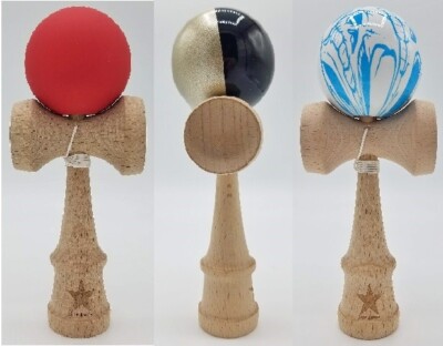 x12 NEW 7'' Super Kendama Ball Variety Blue/White Skulls Red Black/Gold Skill Toy
