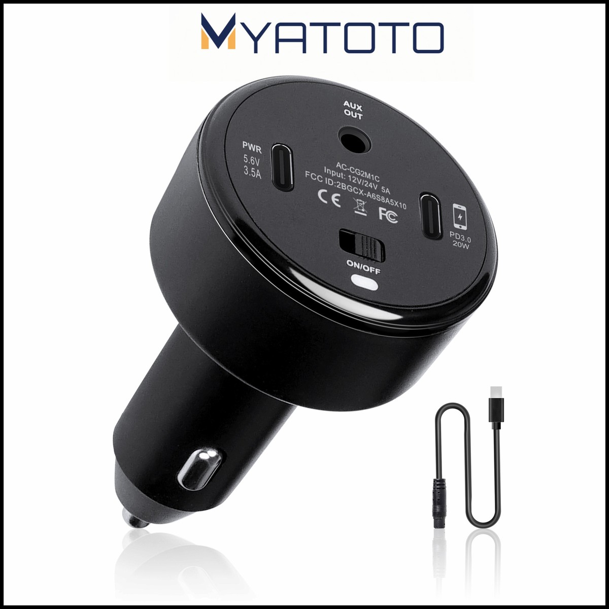 Car Cigarette Lighter Socket Splitter Charger Adapter for ATOTO P5/P8/P9  Series