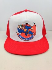 Vtg USA MADE Super Farmer Trucker Hat Snapback Cap Vintage NOS New