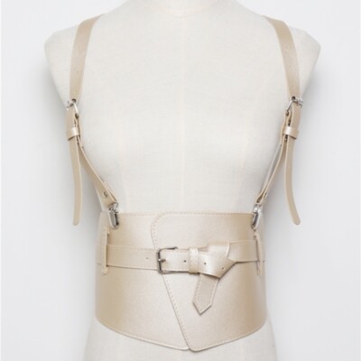 Women PU Leather Body Harness Adjustable Strap Waist Belt  display picture 3