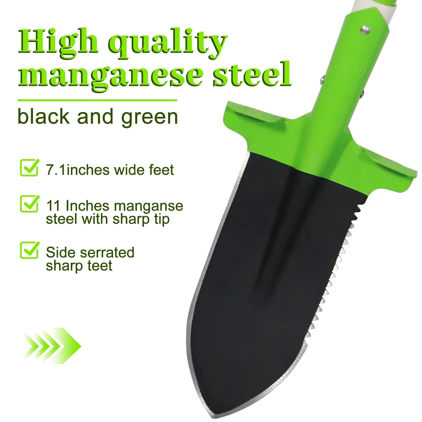 Trench Shovel for Digging Round Pointed Digging Shovel D-Shaped Handle Root Gard