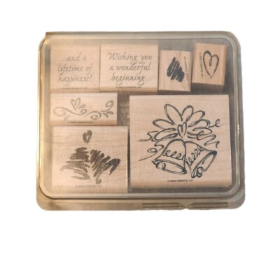 STAMPIN UP! A LIFETIME OF HAPPINESS WOOD MOUNTED STAMP SET OF 7 RETIRED ...