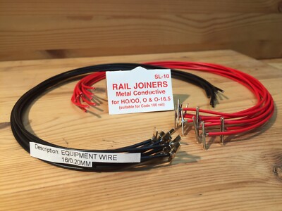 20 Schwerlast 16/0,2 mm vorverdrahtet Spurweite OO SL-10 Laschen DCC/DC Schienenverbinder