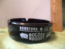 NV Las Vegas  GOLDEN NUGGET Glass ASHTRAY Casino Restaurant Hotel Bar Club