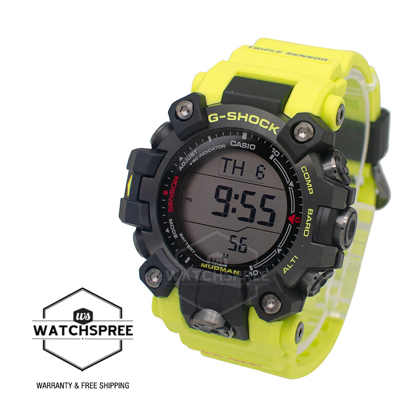 未使用CASIO G-SHOCK MUDMAN GW-9500MRY-1A9JF Casio G-Shock MUDMAN Solar Bio-Based Yellow Resin Band Watch GW