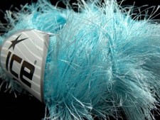 38Yd Lt Turquoise Extra Long Eyelash Yarn Ice Luxurious Aqua Fun Fur 14162 50gr