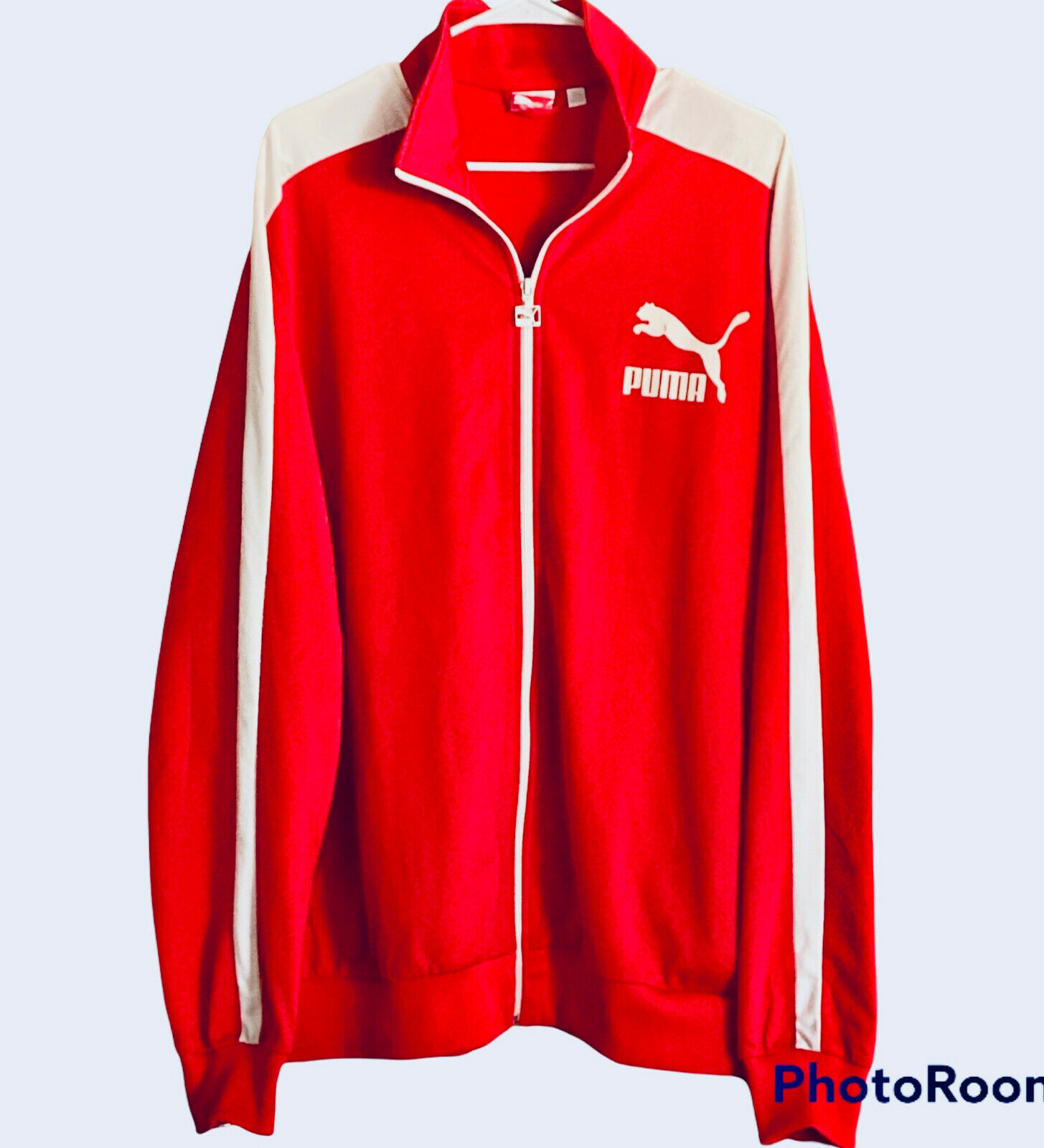Men's Puma Track Red White Athletic 3XL Zip Retro Vintage style | eBay