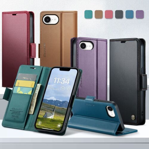PU Leather Wallet Card Stand Case For iPhone 16e 2025 16 15 Pro Max 14 13 12 11