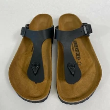 New w/o Box Birkenstock Gizeh Black Birko-Flor Regular - Select Size