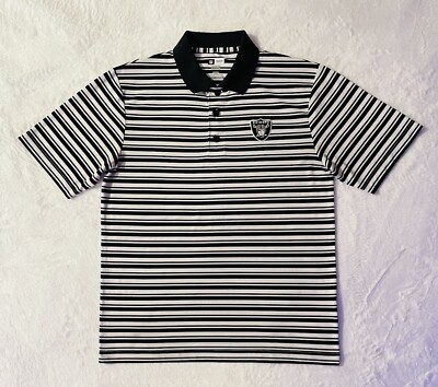 NFL Team Las Vegas Raiders Polo Shirt Mens Size Medium Black