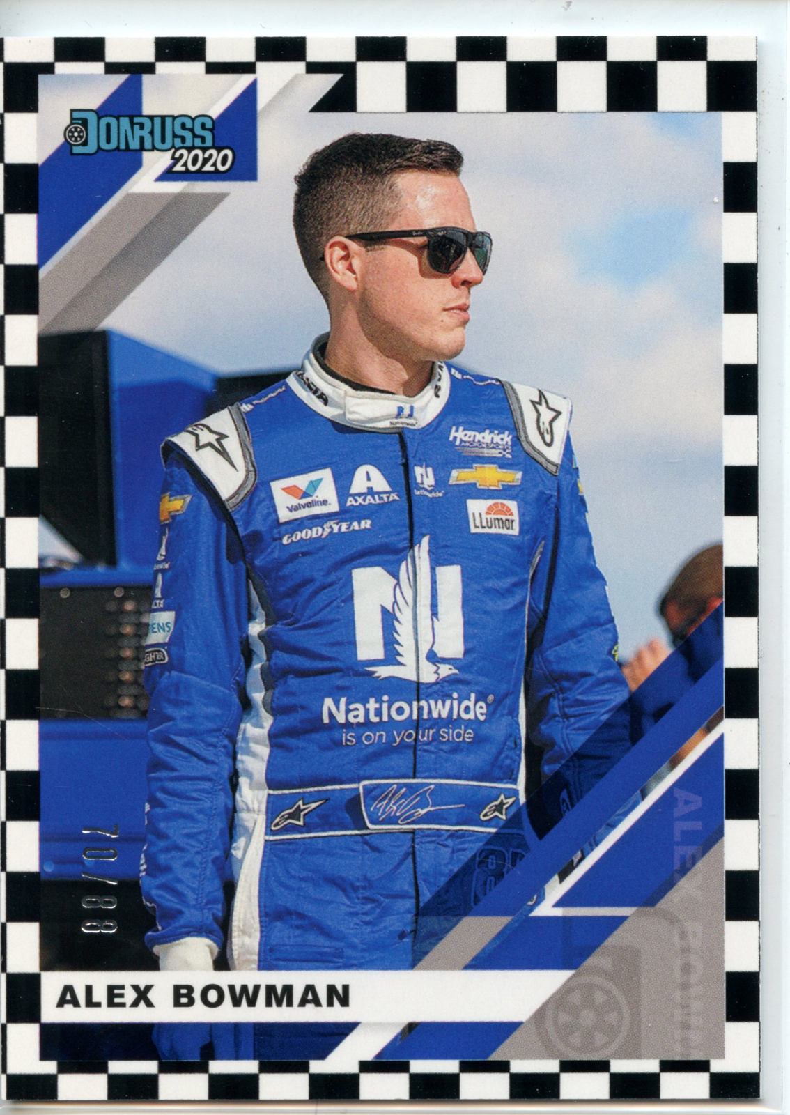2020 Donruss CHECKERED FLAG Black Numbers Parallel #23 Alex Bowman #70/88