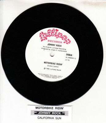JOHNNY ROCK  Motorbike Ridin' 7'' 45 rpm vinyl record NEW + juke box title strip