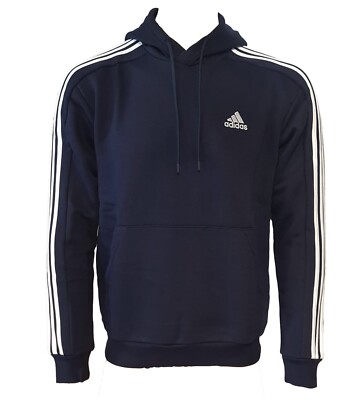 Adidas Sweatshirt Hoodie 3-Stripes Essentials Fleece Dunkelblau IJ6473