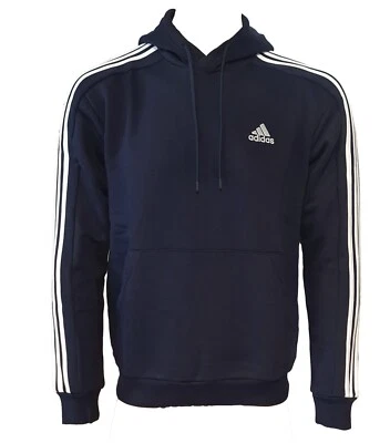Adidas Sweatshirt Hoodie 3-Stripes Essentials Fleece Dunkelblau IJ6473 - Bild 1 von 2