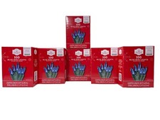 Lot of 6 Holiday Time 100 Mini String Light BLUE Halloween Christmas Easter 600