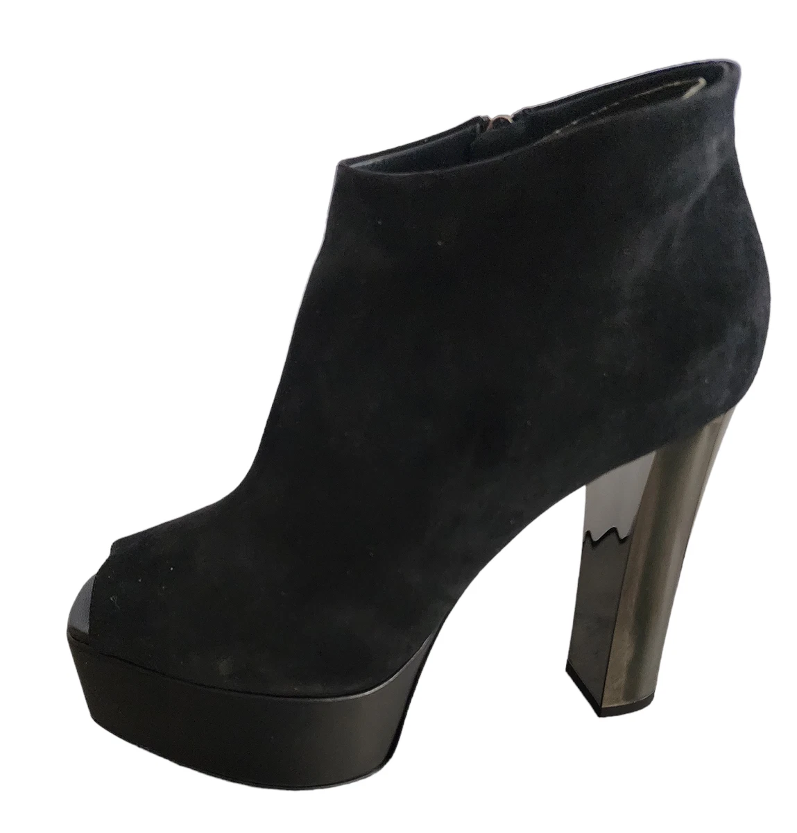 NEW Giuseppe Zanotti Lavinia Peep Toe Suede Platform Heeled Boots