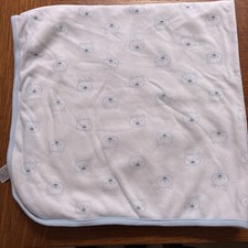 Child of Mine Carters White Blue Bear Baby Cotton Terry Towel Blanket Boys VGUC