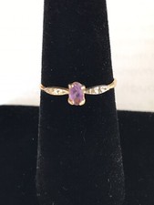 oval amethyst 14k gold ring