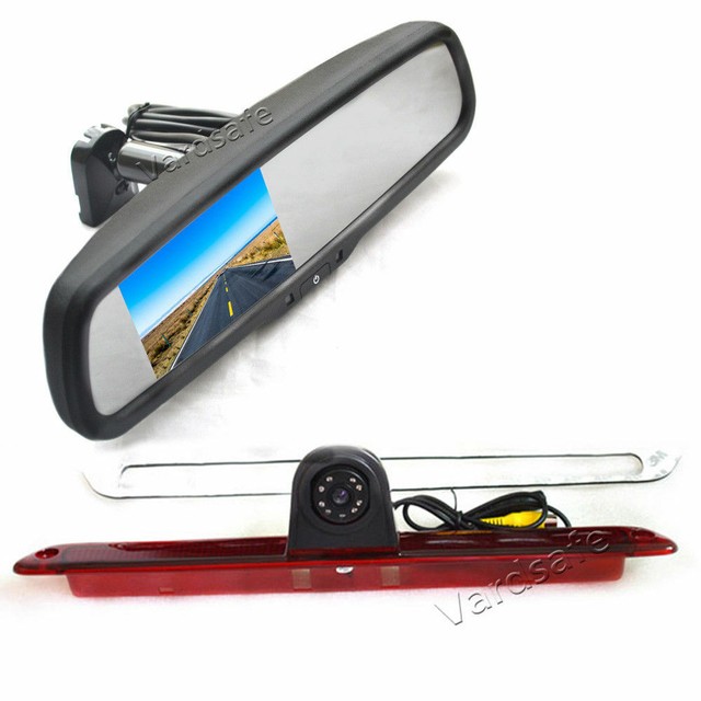 Brake Light Backup Camera +Rear View Mirror Monitor for Mercedes