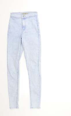 Topshop Damenjeans blau Baumwolle Skinny Größe 26 Zoll L32 in normalem Knopf