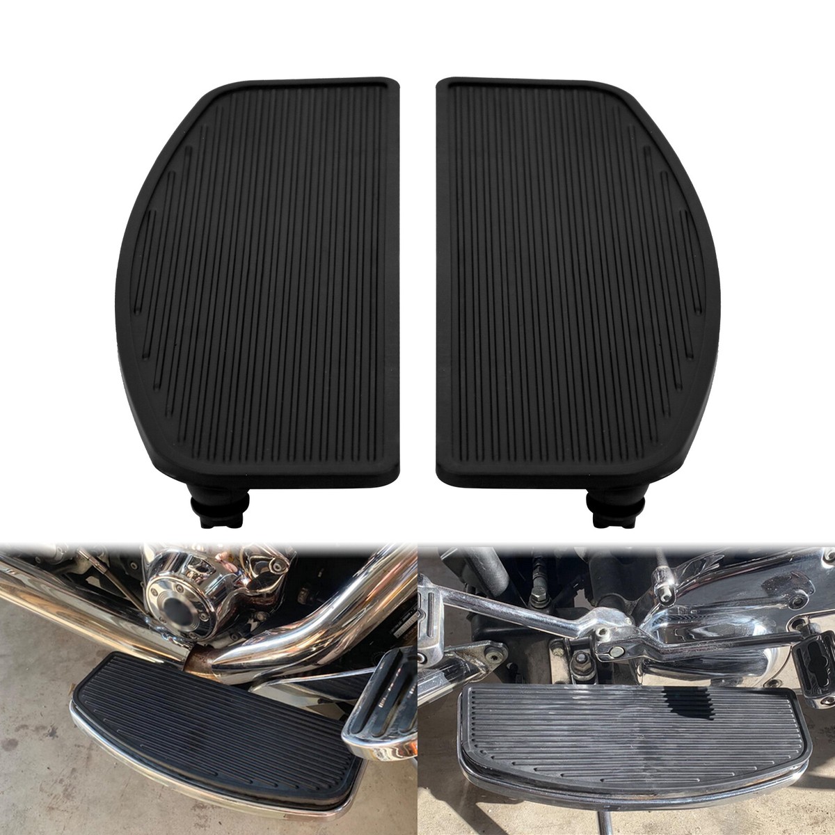 Black & Red Aluminum Footboards For Harley Touring Models (2009-2025) - Front Rider Floorboards For Road King, Street Glide, Electra Glide & More