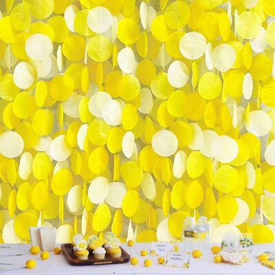 Party Decor - Gradient Yellow Backdrop and Tissue Paper for Birthday Baby Sho...