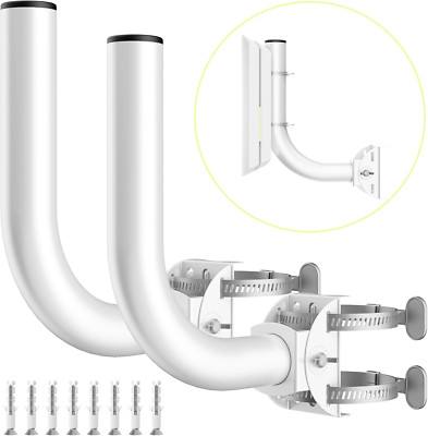 Universal Wireless Bridge Bracket Mount, 2-Pack J Pole Mounts, 180 Adjustable Wa