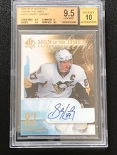 2008-09 UPPER DECK SP AUTHENTIC SIGN OF THE TIMES SIDNEY CROSBY BGS 9.5 AUTO 10
