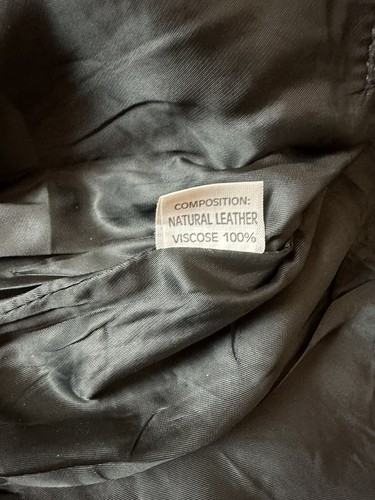 Sacip Black Vintage Italian Leather Unisex Bomber Jacket 80s Size L - Picture 9 of 9